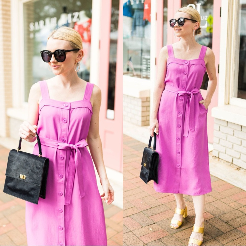 Everlane Women's Japanese GoWeave Apron Midi Dress Lilac Purple Sz 6